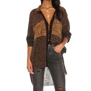 OneTeaspoon Tunic button down crochet trim, sz XS